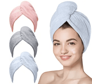 3 Packs Hair Turbans for Wet Hair, Drying Hair Wrap Towels for Curly Hair Women Anti Frizz