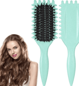 Hair Brush for Combing and Shaping Men's and Women's Curls to Reduce Pulling, Nylon Bristles, Oblong, Flexible, Curl Enhancing, Unisex